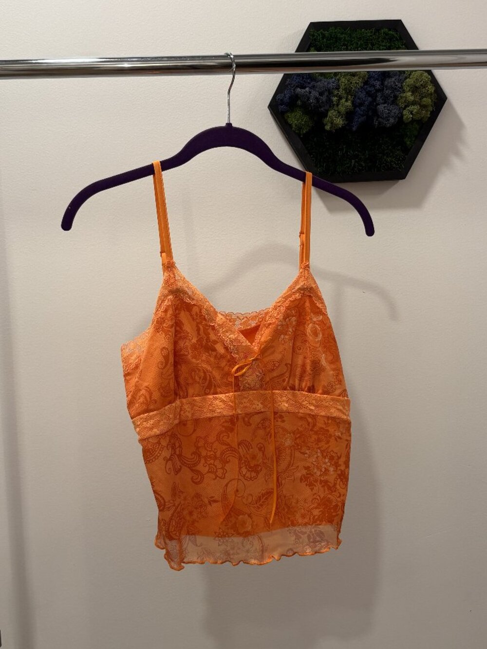Orange Mesh Tank Top